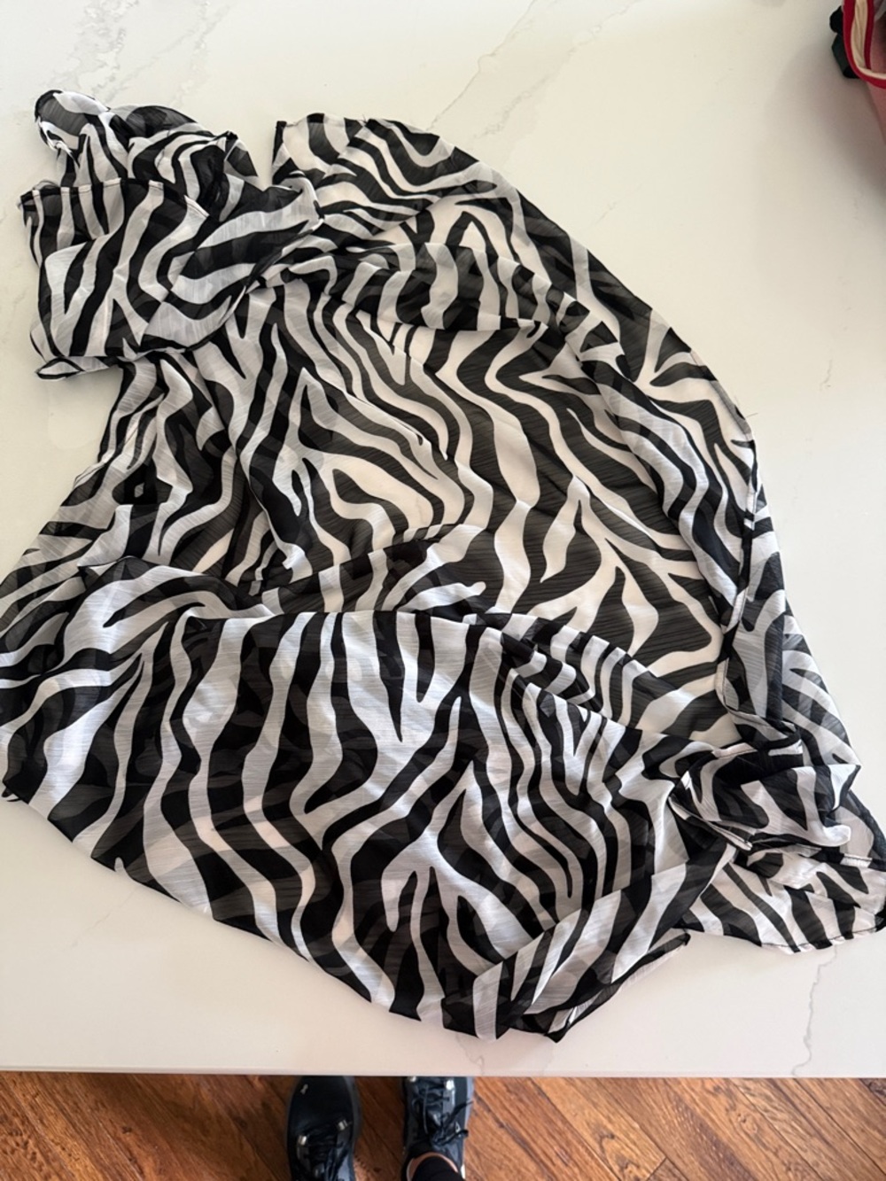 Bleu Rod Beattie Black and White Zebra Print Swim Coverup.  NWOT